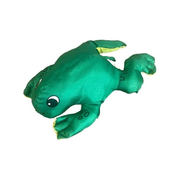 Vintage Aqua Animals 9" Green Frog Plush Parachute/Puffalump Style Water Bathtub - Picture 1 of 7